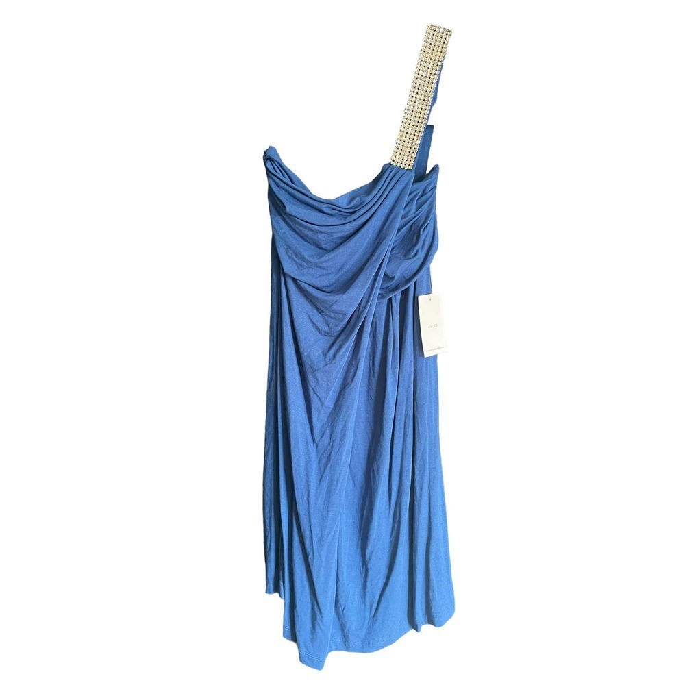 NWT Tart Collection Womens One Shoulder Draped Mini Dress Size XS Blue